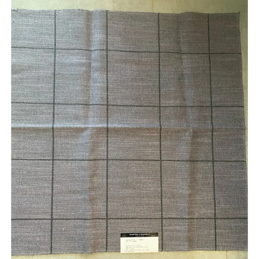 2 Gaston Y Daniela Fabric Samples Lavender Windowpane, Purple Blue Ikat 25